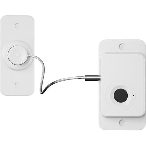 Serrure de sécurité sans perçage pour empreinte digitale, fenêtre, réfrigérateur, porte coulissante, armoire - Blanc (1/5)