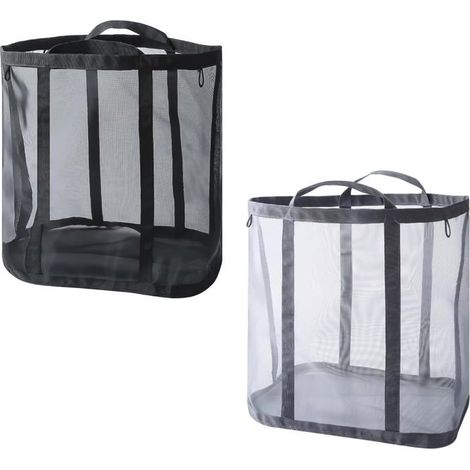 Lot De 2 Paniers À Linge Muraux Avec Crochets,44X40X26Cm,Pliables,Avec Anse,Pour Salle De Bain,Chambre À Coucher,Chambre À L[CA216] (1/5)