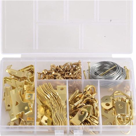 181pcs Kit De Support Pour Photo Cadre En Acier Inoxydable Attache Cadre Crochets De Suspension Photo Crochet Miroir Suspendre Assortis Accroche (1/3)