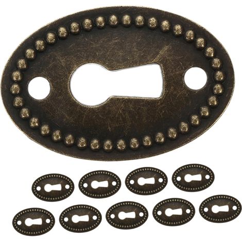 Lot de 10 cache-serrures ovales en alliage zinc pour portes (1/5)