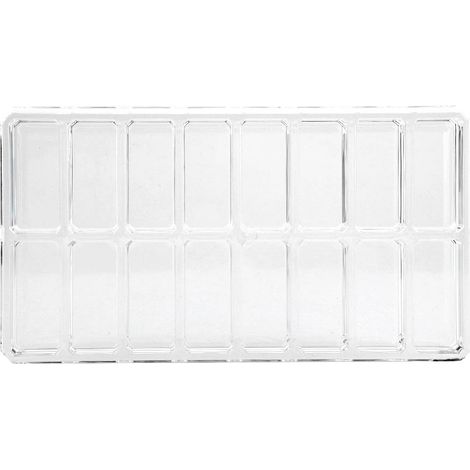 Organisateur de maquillage en acrylique transparent - Boîte de rangement avec 16 compartiments pour poudre, blush et pinceaux - Dimensions: 22x12x2.5cm (1/5)