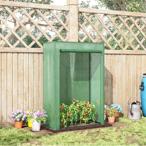 Serra da giardino con porta avvolgibile 100x50x150 cm OKMYHOME (1/4)
