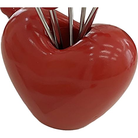 Fourchette à fruits créative en acier inoxydable en forme de cœur – une tendance populaire sur Instagram et Xiaohongshu (Petit Livre Rouge) – une fourchette à fruits mignonne et de grande valeur. (1/5)