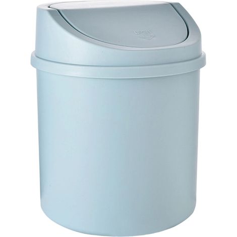 Cestino da ufficio compatto con coperchio di design - Blu