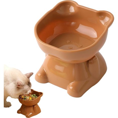 Bols de chat, bol de nourriture en plastique pour chats pour animaux de compagnie, bol de nourriture pour chats haut (1/5)