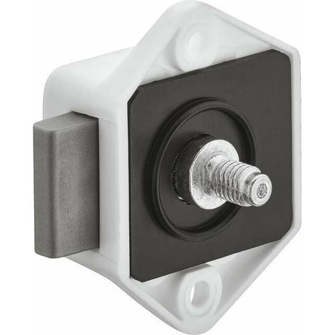 – Serrure à pêne dormant en applique blanche 15mm – Fermeture universelle pour porte, portail, meuble – Installation rapide avec vis (1/4)
