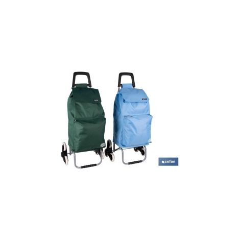 Carro de la compra plegable de hierro con 6 ruedas sube escaleras y capacidad de 42 L (1/4)