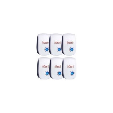 Répulsif à ultrasons pour insectes, 6 pièces, ultrasons pour rats, moustiques, mouches, parasites, araignées, cafards, sûr et non toxique.- Crezuo (1/4)