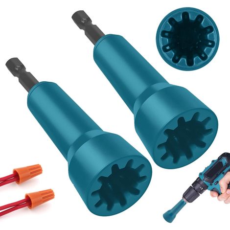 Lntyq 2 Pcs Outil de Torsion de Fil Fer, Pince à Dénuder et Connecteurs de Câble Twister, Pilote D'écrou de Fil, Pilote de Connecteur de Fil avec 1/4" Chuck Spinner pour électriques Dénudage et Torsi