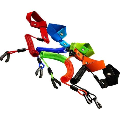 Clé d'arrêt d'urgence pour moteur hors-bord/bateau à moteur avec interrupteur d'arrêt flottant, dragonne pour clé d'arrêt, accessoires pour yacht, corde d'arrêt de sécurité noire, conception anti-pert (1/3)