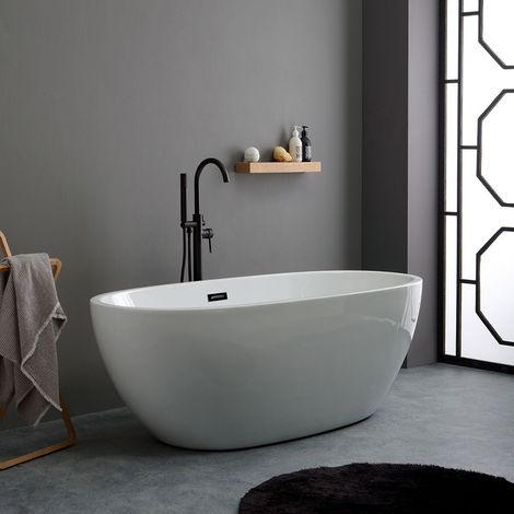 Vasca da bagno in acrilico bianco centro stanza (1/5)