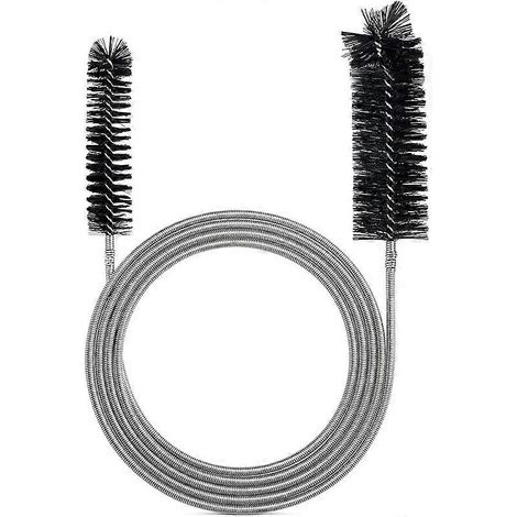 Brosse de nettoyage flexible à double tête pour tuyaux d'eau, outil de nettoyage noir (1/5)