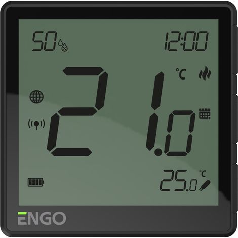 ENGO EONE-BATB Internet-Temperaturregler, Aufputz, 24h, ZigBee, schwarz, batteriebetrieben