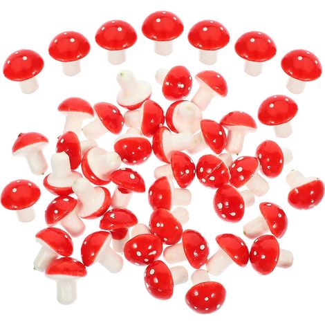 60 kleinere Pilzfiguren aus Schaumstoff Rote