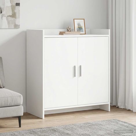 Buffet blanc 2 portes avec 3 étagères en bois d’ingénierie, 72 x 36 x 80 cm - PANGIVO (1/5)