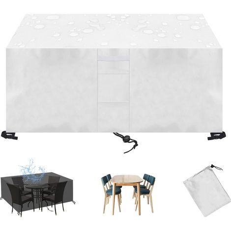 Funda para muebles de jardín, 420D de alto rendimiento, impermeable, cortavientos, transpirable, a prueba de polvo y resistente a los rayos UV, color plata, 80 x 80 x 80 cm. (1/5)