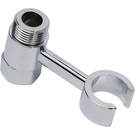 Support de pommeau de douche pivotant à fixer au mur, sans perçage grâce à son filetage de 1/2 pouce, support en plastique chromé pour douchette de bidet, support robuste pour salle de bain (1/5)