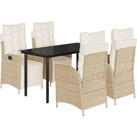 Maison Exclusive - Set comedor de jardín 5 pzas con cojines ratán (1/5)