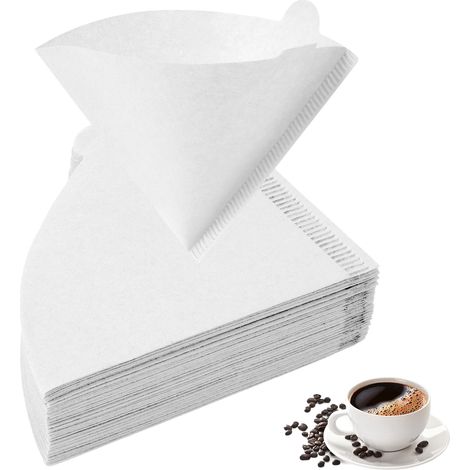 Filtres à Café Papier V, 100 Pièces, Blanc (1/5)