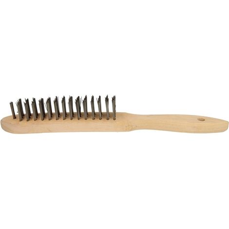Brosse métallique en acier 3 rangées avec manche en bois 280 mm