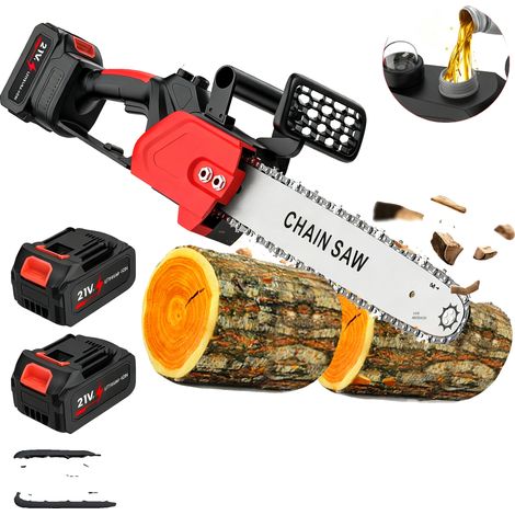 Motosega a batteria, include due batterie al litio, colore rosso. (1/5)