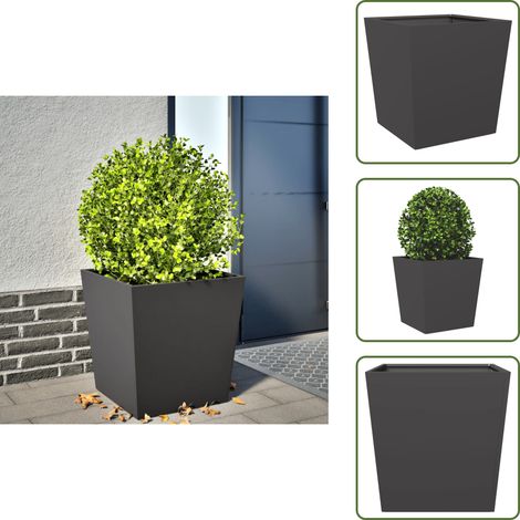 vidaXL Jardinière noir 50x50x50 cm acier (1/5)