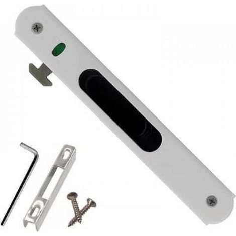 Serrure de porte coulissante - Garnitures de quincaillerie de verrouillage simple de fenêtre de porte coulissante en acier inoxydable de ménage (1/5)