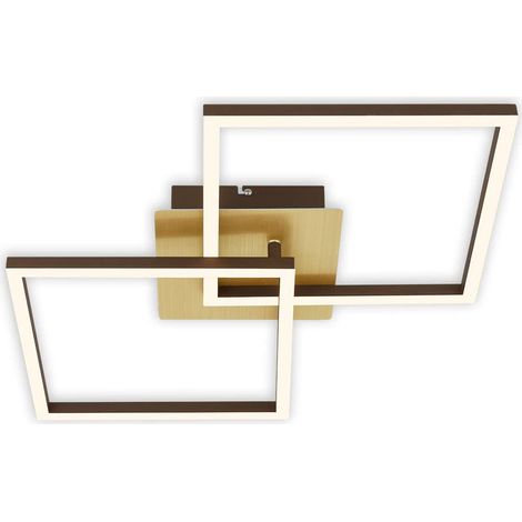 Plafonnier LED, gradation progressive, plafonnier orientable LED, or-marron, 620x368x73 mm (1/5)
