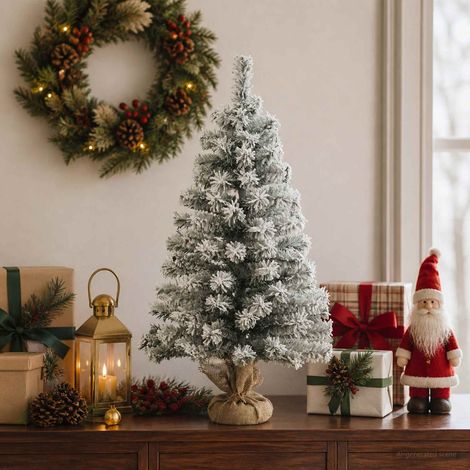 vidaXL Mini Árbol de Navidad 60 cm PVC Blanco (1/5)