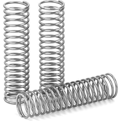 10 Pièces - Ressort de Compression - Acier Inoxydable - Haute Résistance et Élasticité - Pour Mécanique et Bricolage - Argent - 1,1x13x50 cm (1/5)