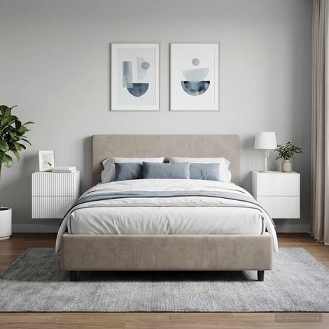 vidaXL Mesita de Noche de Pared 2 uds. Brillante 33 x 34,5 x 40 cm (1/5)