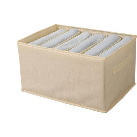 Scatola box pieghevole per pantaloni maglioni jeans 6 scomparti contenitore organizer salvaspazio per armadi 44x20x30 cm (1/5)