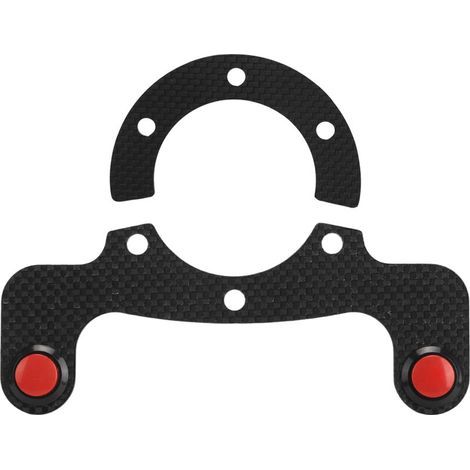Kits de boutons de klaxon externe en Fiber de carbone, pour volant MOMO/OMP/Nardi/Sparco, 6 boulons, double bouton (1/5)