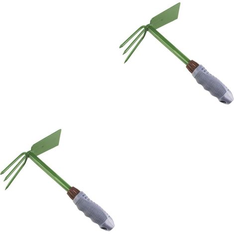 2 Pièces Outil de Jardin houe Jardinage Outillage Gardening Tools Anti Rouille houes de Jardinage cultivateur à Main de Jardin s pour Le épaissir la à Main Green (1/5)