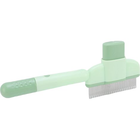 Brosse de toilettage pour animaux de compagnie, picots en acier inoxydable, peigne de toilettage pour chats et chiens, verte (1/5)