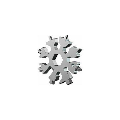 Snowflake Multi-Tool 18-en-1 Plat Phillips Tournevis Kit Fonction Décapsuleur/Clé en Acier Inoxydable (Argent) (1/5)