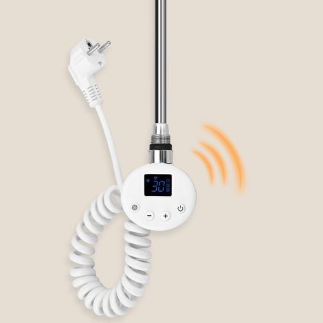 Élément chauffant sèche-serviettes 900W, thermostat WiFi programmable, blanc