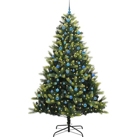 Arbre de Noël，Sapin de Noël artificiel en silicone flexible 300 LEDs 240 cm CFW80890 (1/5)