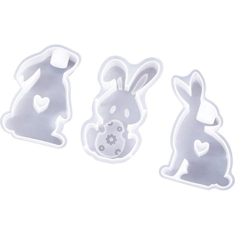 Juego de moldes para velas con forma de conejo con temática de-B (1/2)