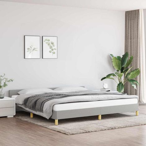 Cama sin colchón tela gris claro 200x200 cm (1/5)