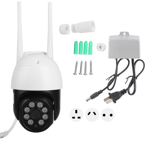 Caméra de surveillance extérieure 5MP WiFi sans fil, vision nocturne couleur 1080P, compatible Tuya APP, détection de mouvement IA, alarme, talkie bidirectionnel, prise US 100-240V (1/5)