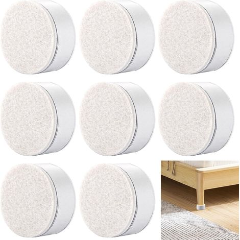 JSSEVN - Set of 8 Carbonized Steel Furniture Risers - Diameter: 6 cm - Adds 5 cm Height - Furniture Feet (Circular) (1/5)