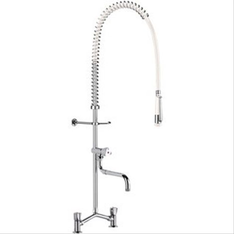 Mélangeur 2 trous de prélavage M1/2'' Delabie avec bec téléscopique