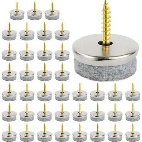 40 Filzgleiter für Möbel, 24 mm Nagelgleiter für Stühle, rund, einfach zu montieren, zum Schutz von Fußböden vor Tischbeinen