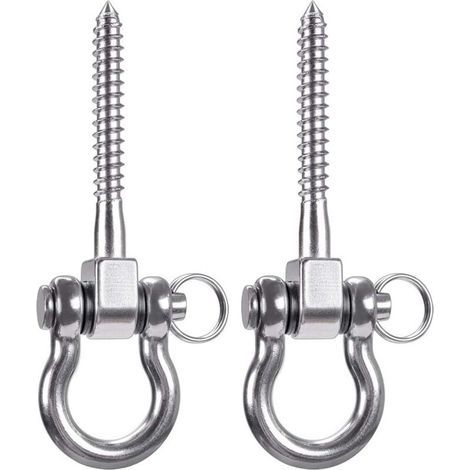 JSSEVN - 2pcs permanent rustproof swing supports made of heavy-duty 304 stainless steel, 180° rotation, 800 kg capacity, for playgrounds, hammocks, ropes (1/5)