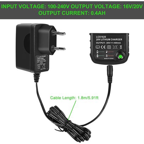 Caricabatterie universale al litio da 18V/20V per batterie Black & Decker - Compatibile con BL2018, LBXR20, LBX20 e LBX4020 - Veloce e affidabile - ALTRO (1/3)