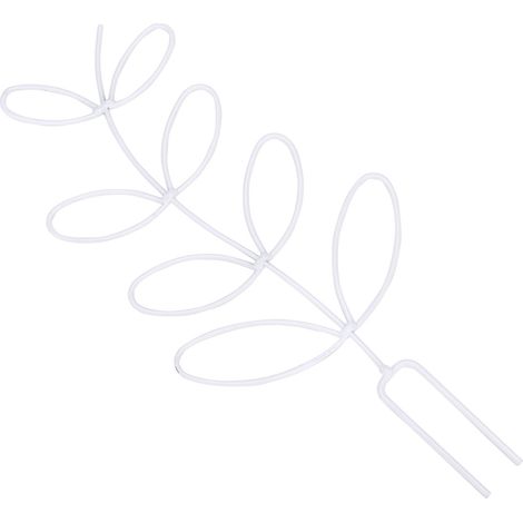 Treillis pour plantes conçu en forme de feuille, antirouille, en fer grimpant pour plantes de jardin, blanc (1/5)