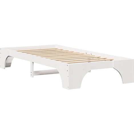 Lit simple,Lit adulte,Cadre de lit Blanc 90 x 200 cm Bois massif en pin CFW2155987 (1/5)