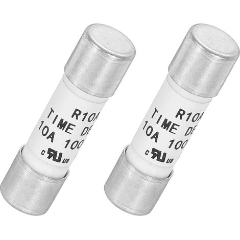 Fusible Temporisé en Céramique DC 1000V 10A, 2pcs Fusibles Tube Cartouche à Coupure Lente de Protection à Limitation de Courant, Fusible Retardé 10X38mm (1/5)