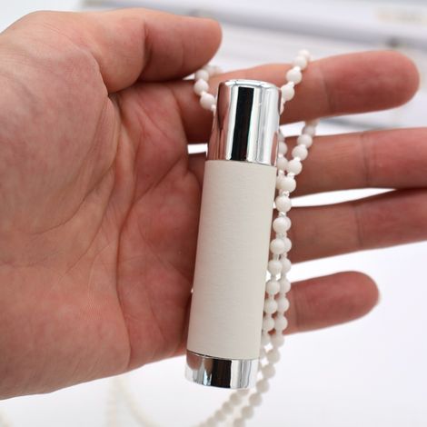 High-end leather Venetian blinds with beaded pendant, weighted anti-wind curtain accessories, white. (1/5)